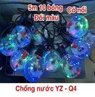 Bộ đèn 5m 10 quả tròn ông già noen điện 220v